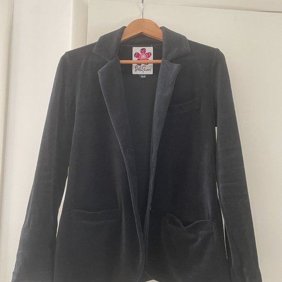 Leslie Evers Black Velvet Blazer, size Small - Picture 2 of 2
